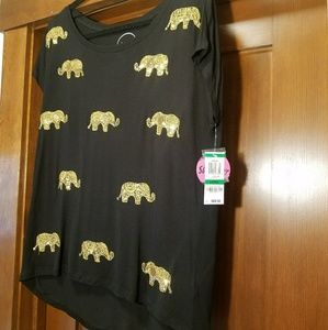 ELEPHANT SEQUINED TOP NWT LG